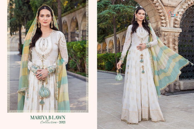 Shree Mariya B Lawn Latest Print With Exclusive Embroidery Pakistani Salwar Suit Collection